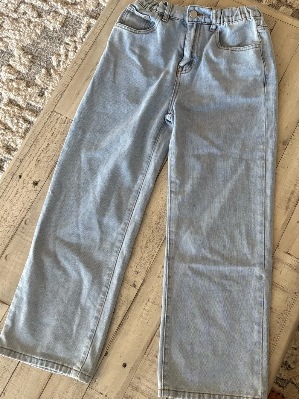 SHEIN Light Blue Straight Leg Kids Jeans